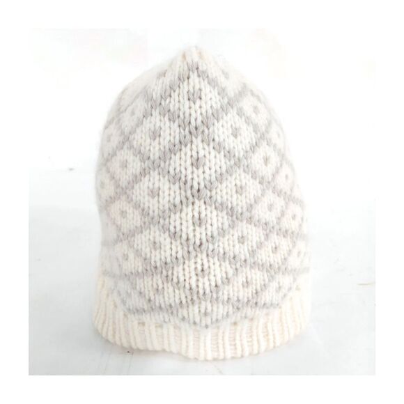 Auth NWOT Gucci White Gray Knit Wool Beanie Skull Cap Snow Hat Women’s US Small main image 7